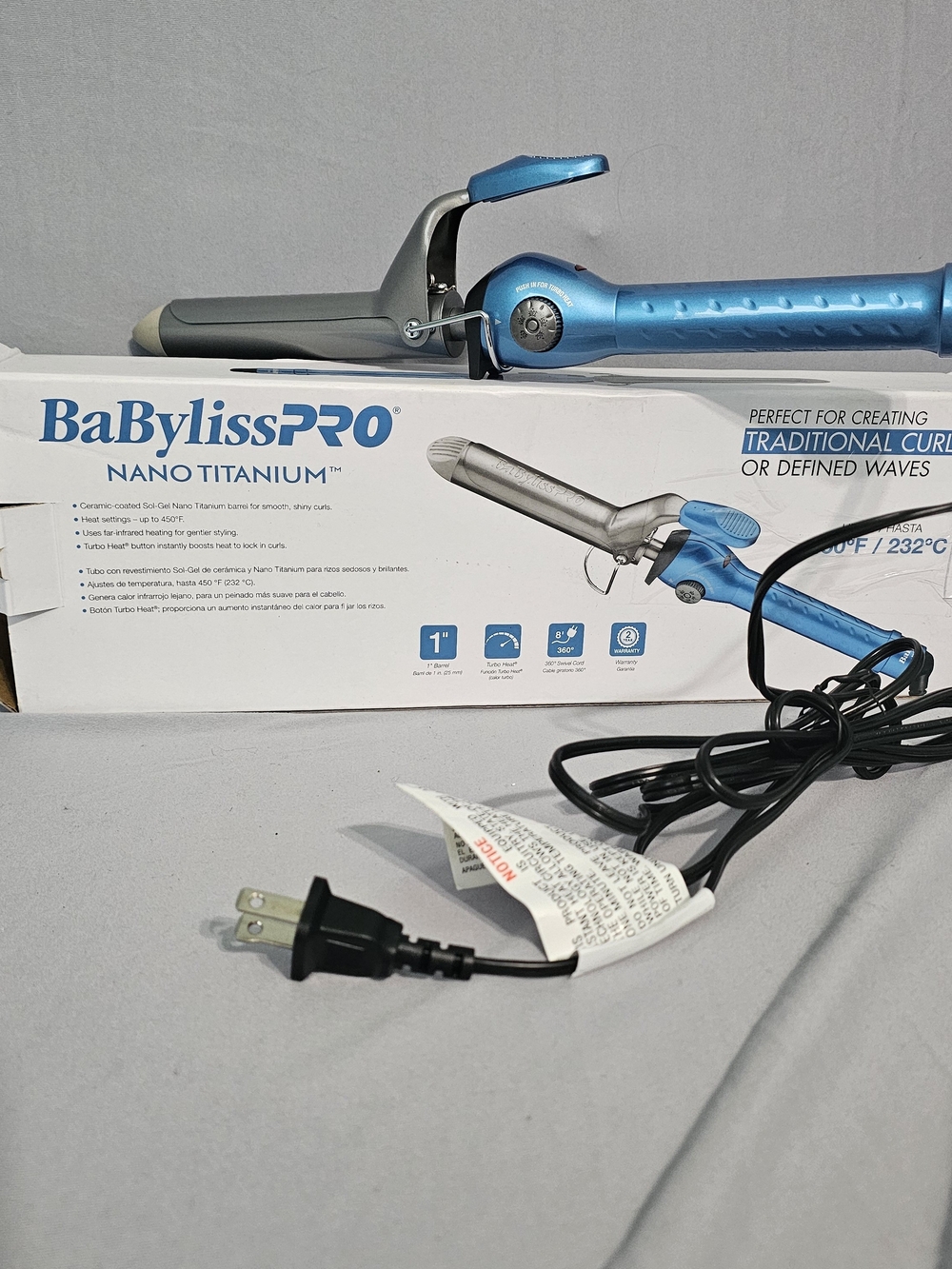 BaByliss Nano Titanium 1" Curling Iron - Blue